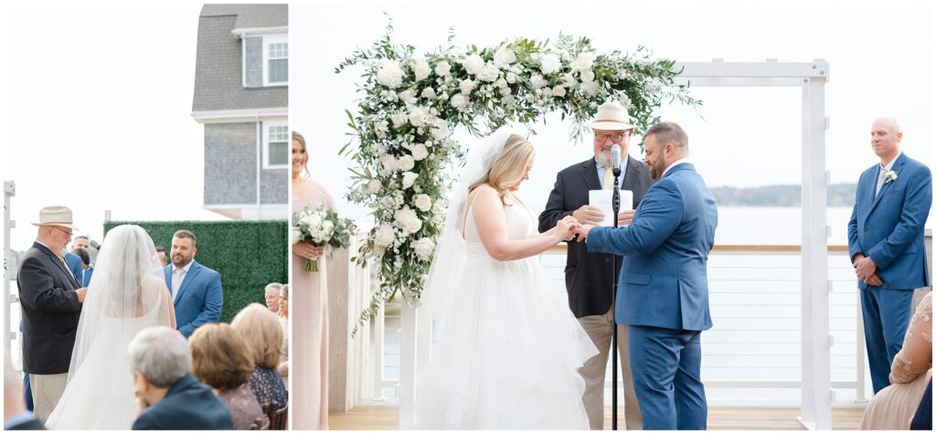 ring exchange at outdoor ceremony at beauport hotel 