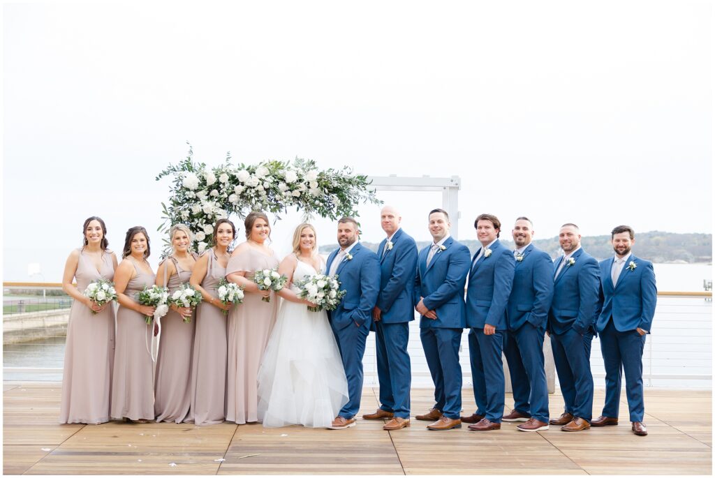 Bridal Party on the deck at the Beauport hotel Spring wedding
