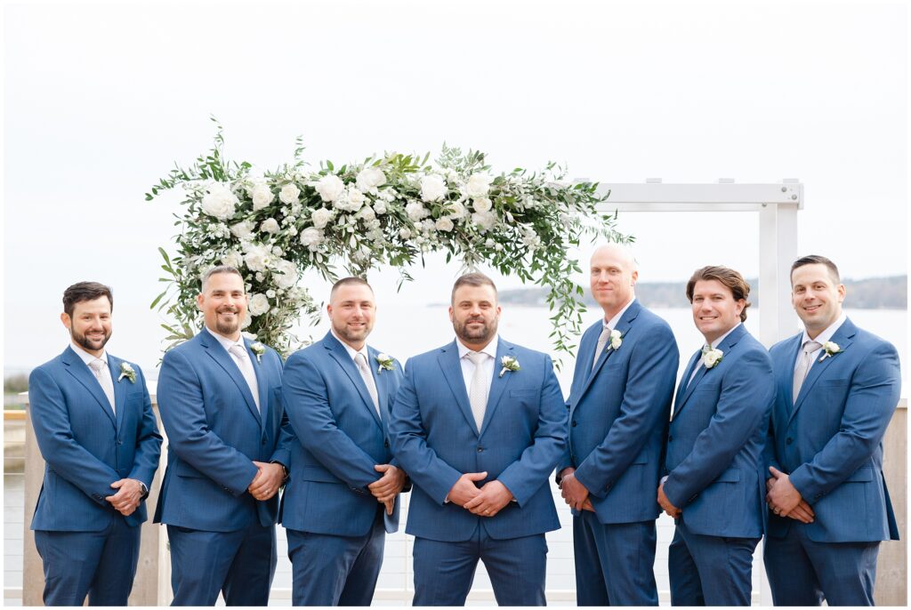 Groomsmen Spring Wedding at the Beauport hotel on the deck