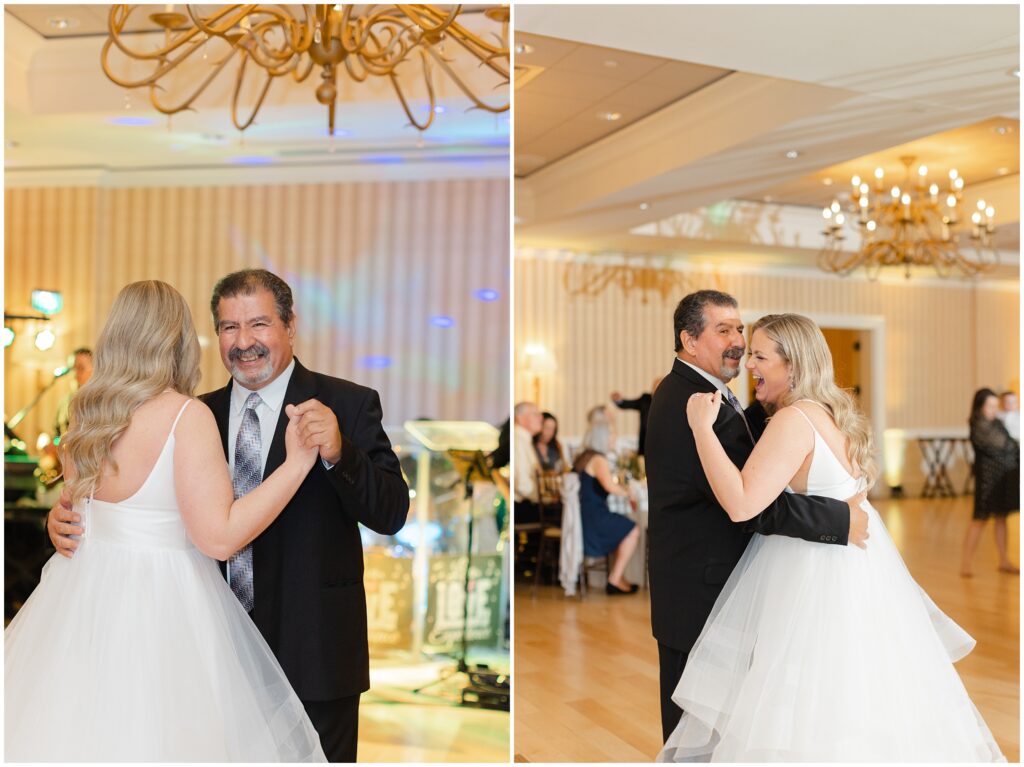 Father daughter dance at reception at beauport hotel wedding