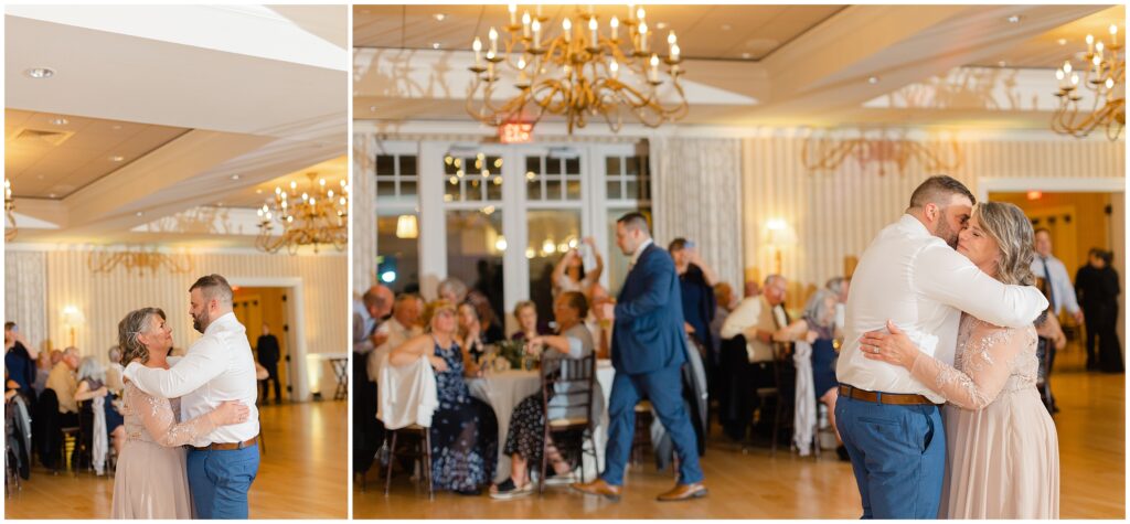 Mother son dance at reception at beauport hotel wedding 