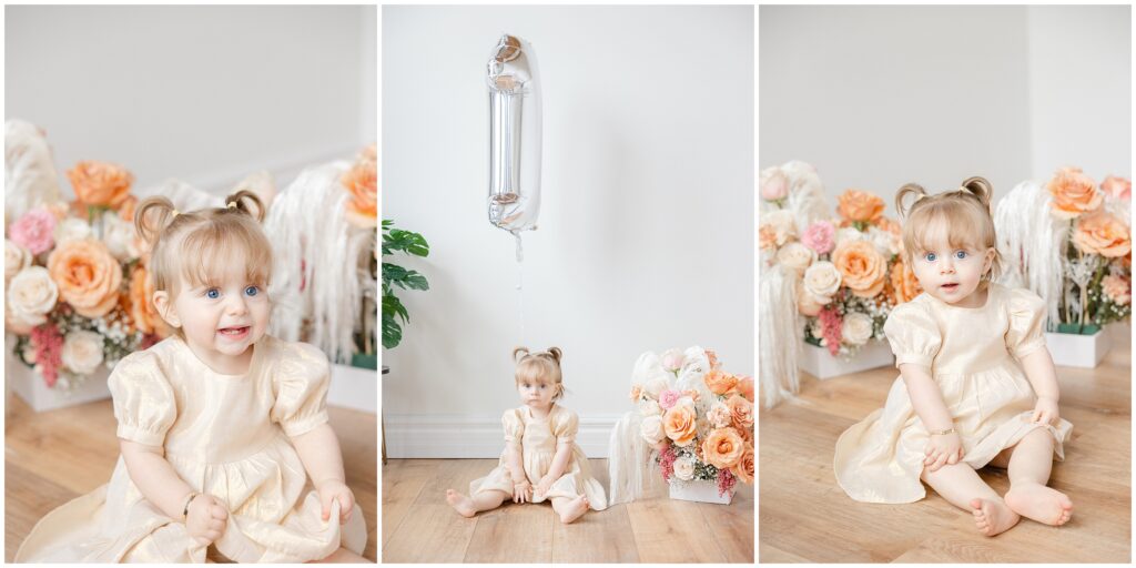 First Birthday, The Little Loft, Andover  MA Studio, flora Lune Flowers, family session
