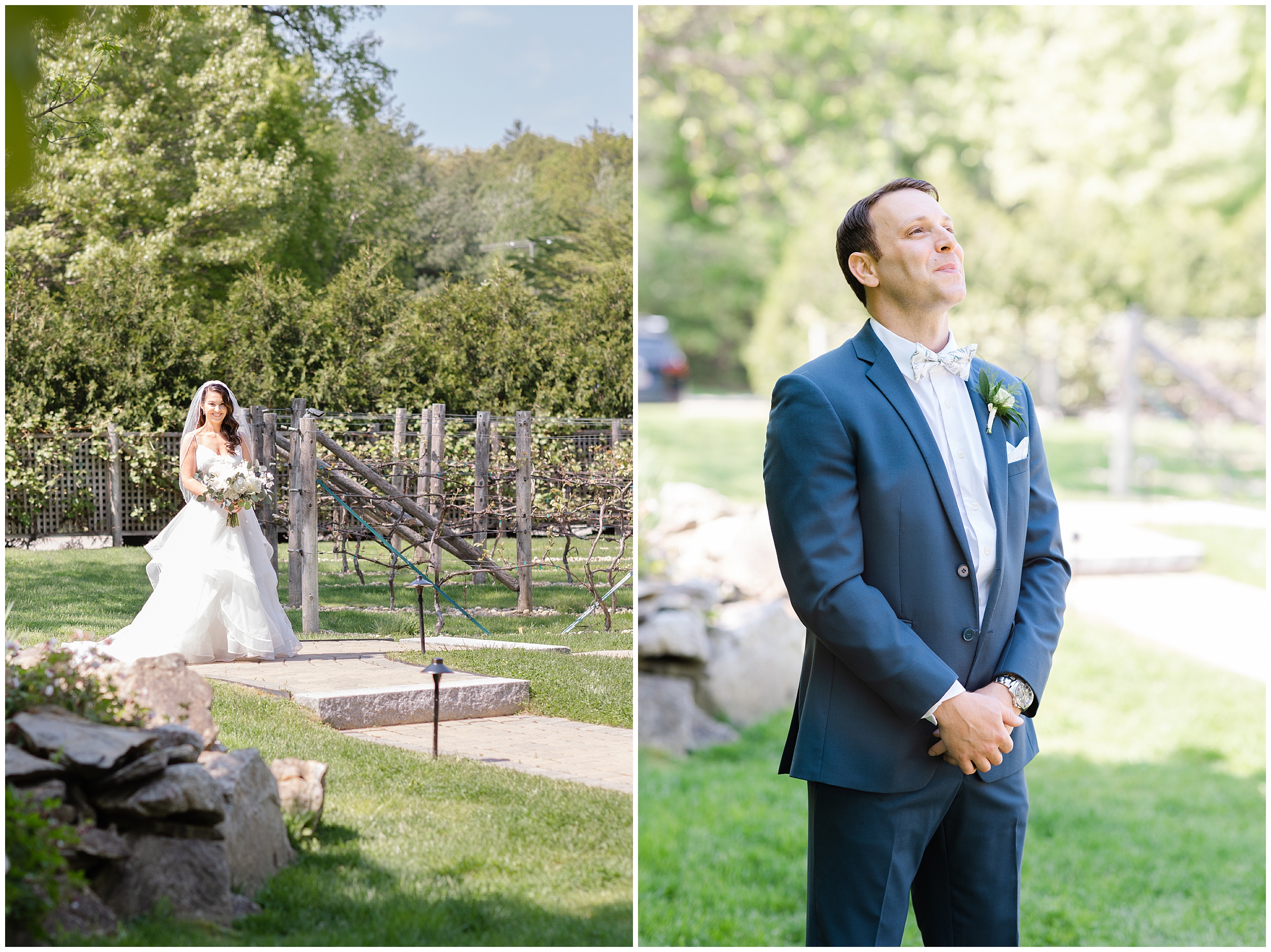 Spring wedding at birchwood vineyards first look 