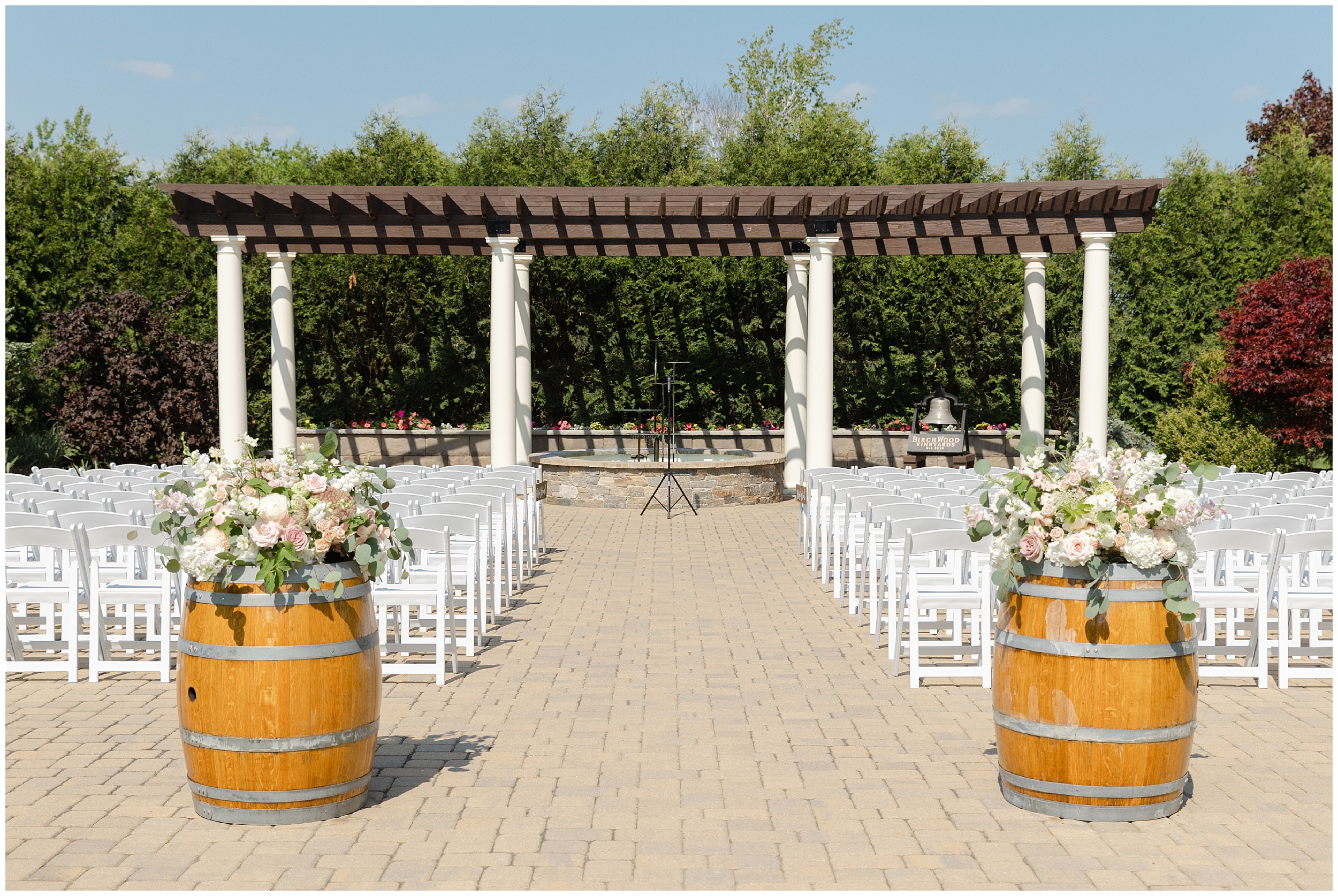 Spring wedding at birchwood vineyards ceremony