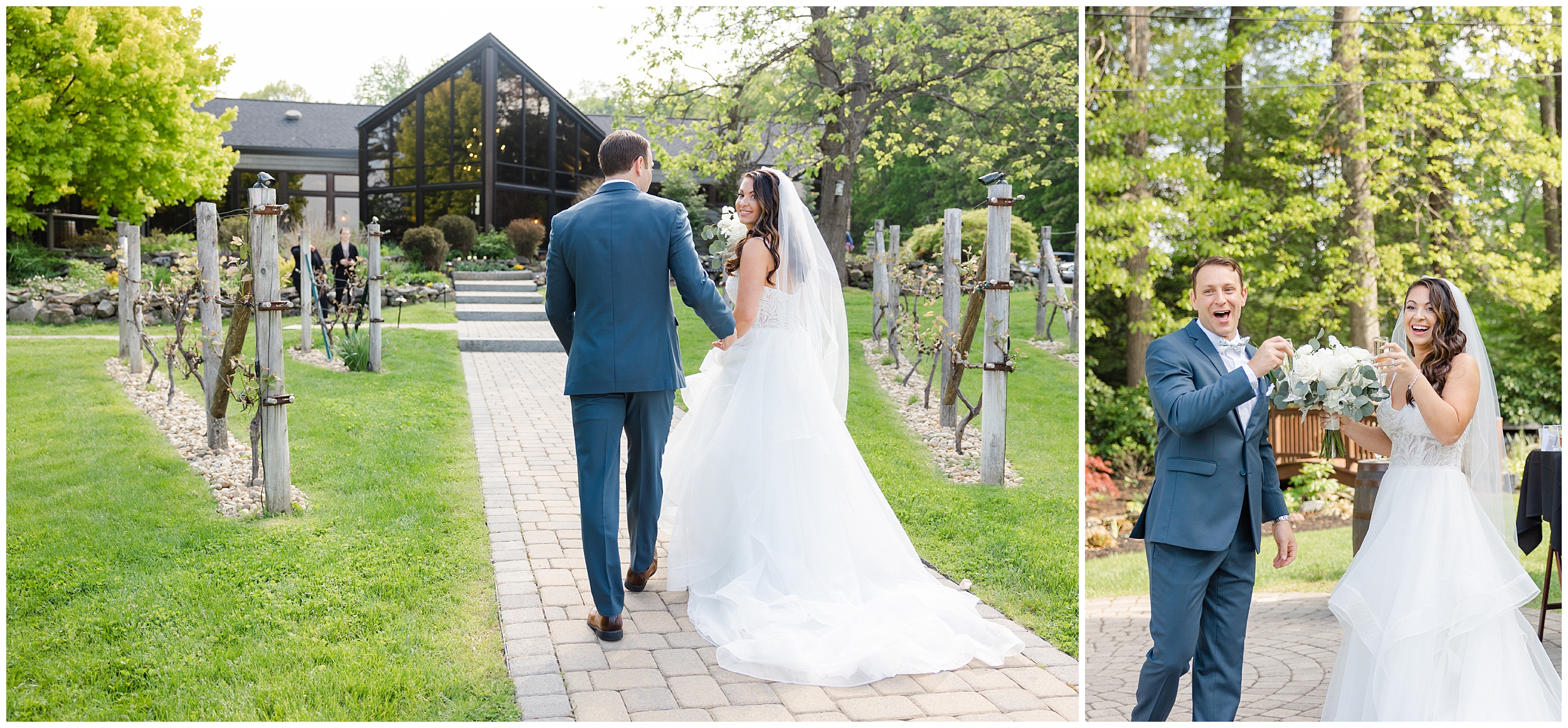 Spring wedding at birchwood vineyards bride and groom 