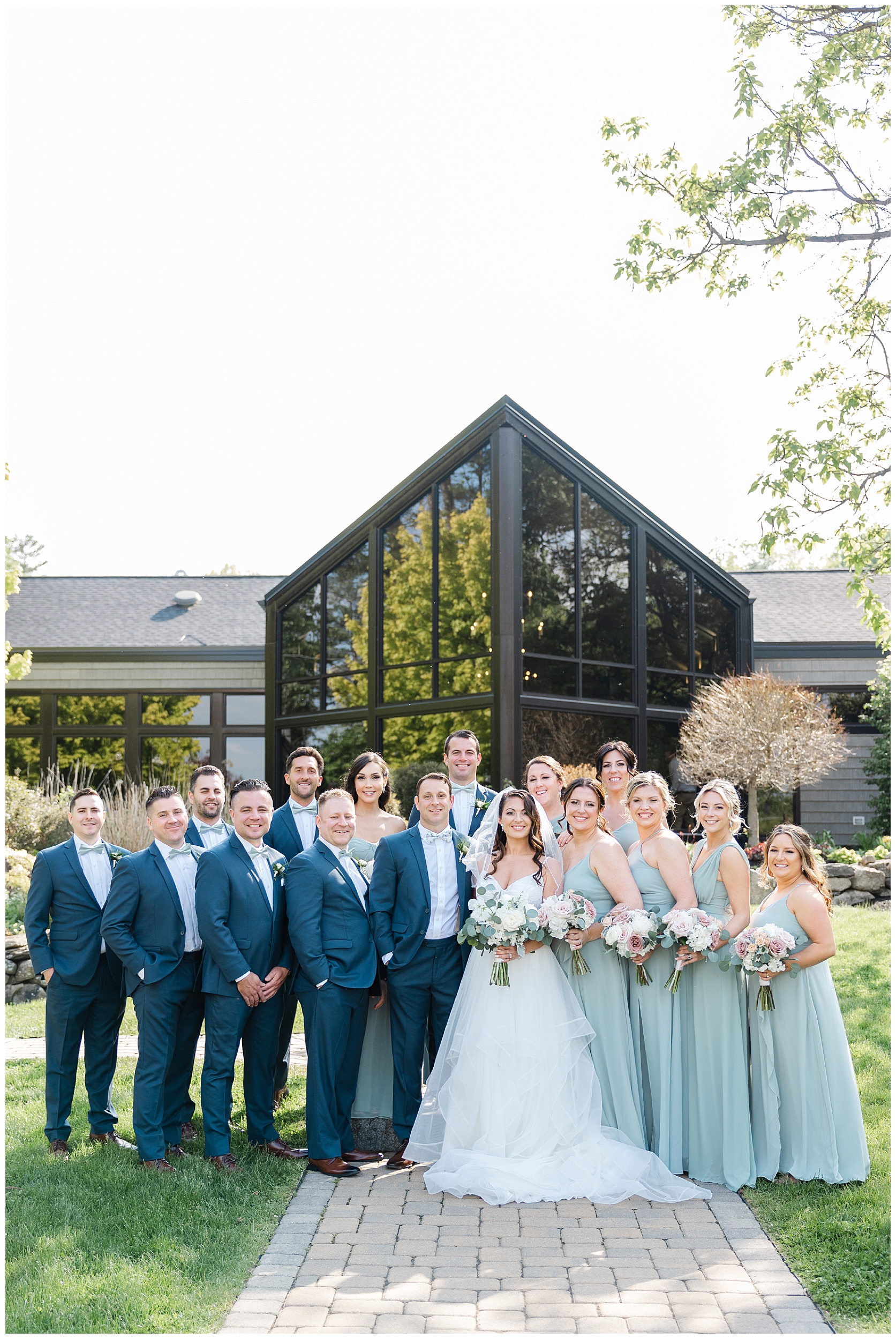 Spring wedding at birchwood vineyards  bridal party 