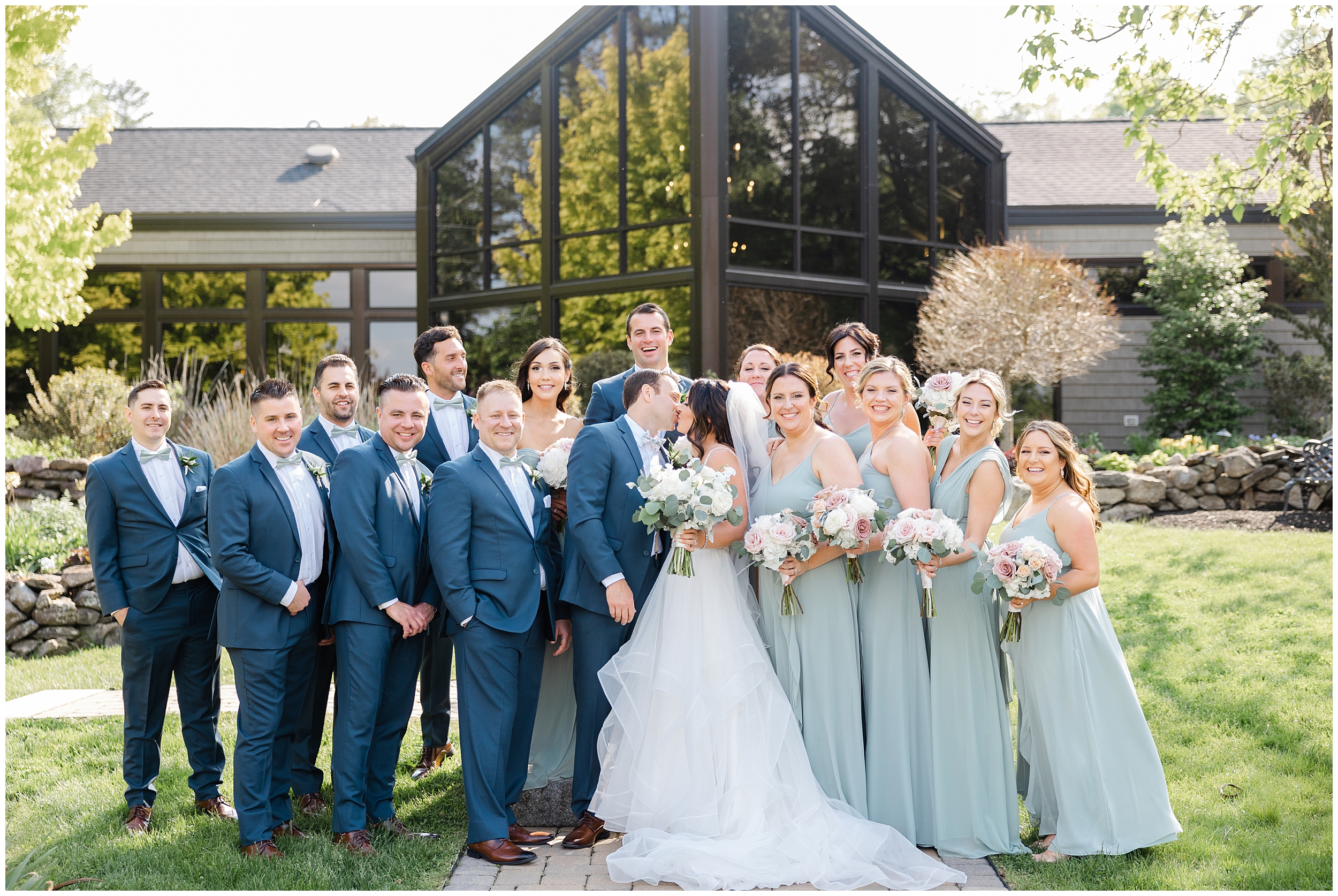 Spring wedding at birchwood vineyards bridal party
