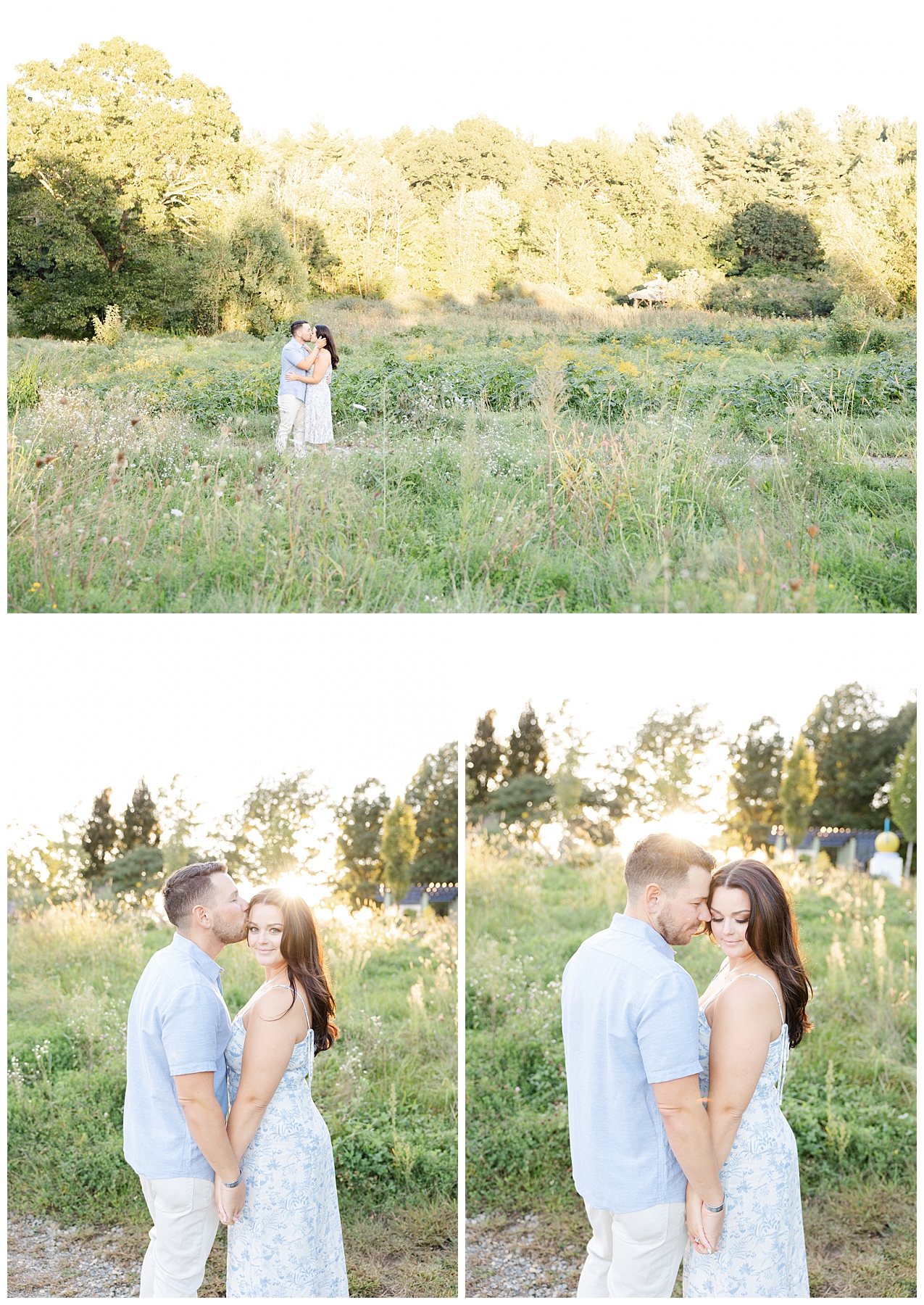 Golden Hour Engagement Session at New England Botanical Gardens 