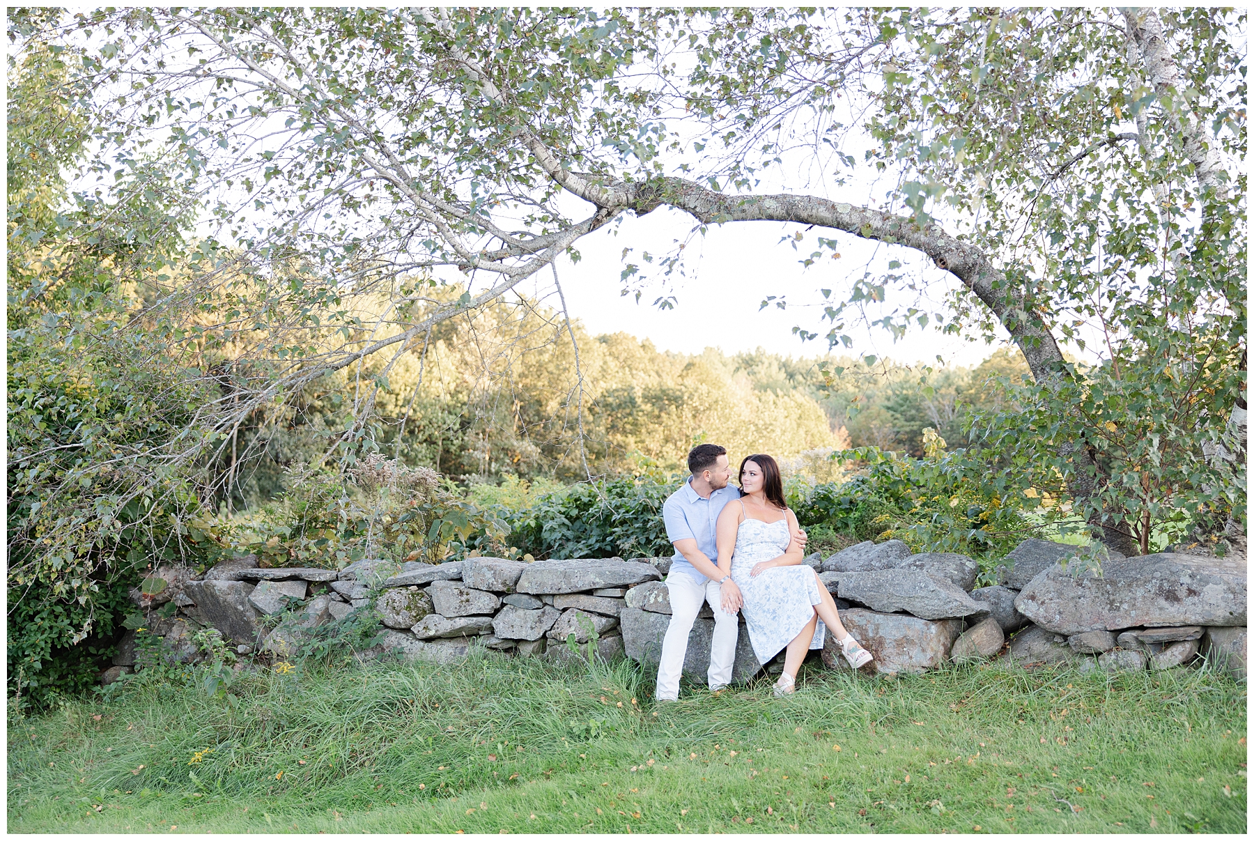 Golden Hour Engagement Session at New England Botanical Gardens 