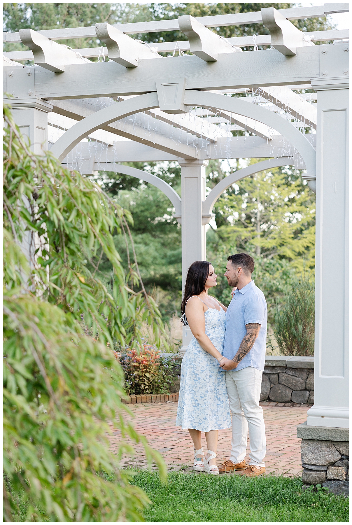 Golden Hour Engagement Session at New England Botanical Gardens 