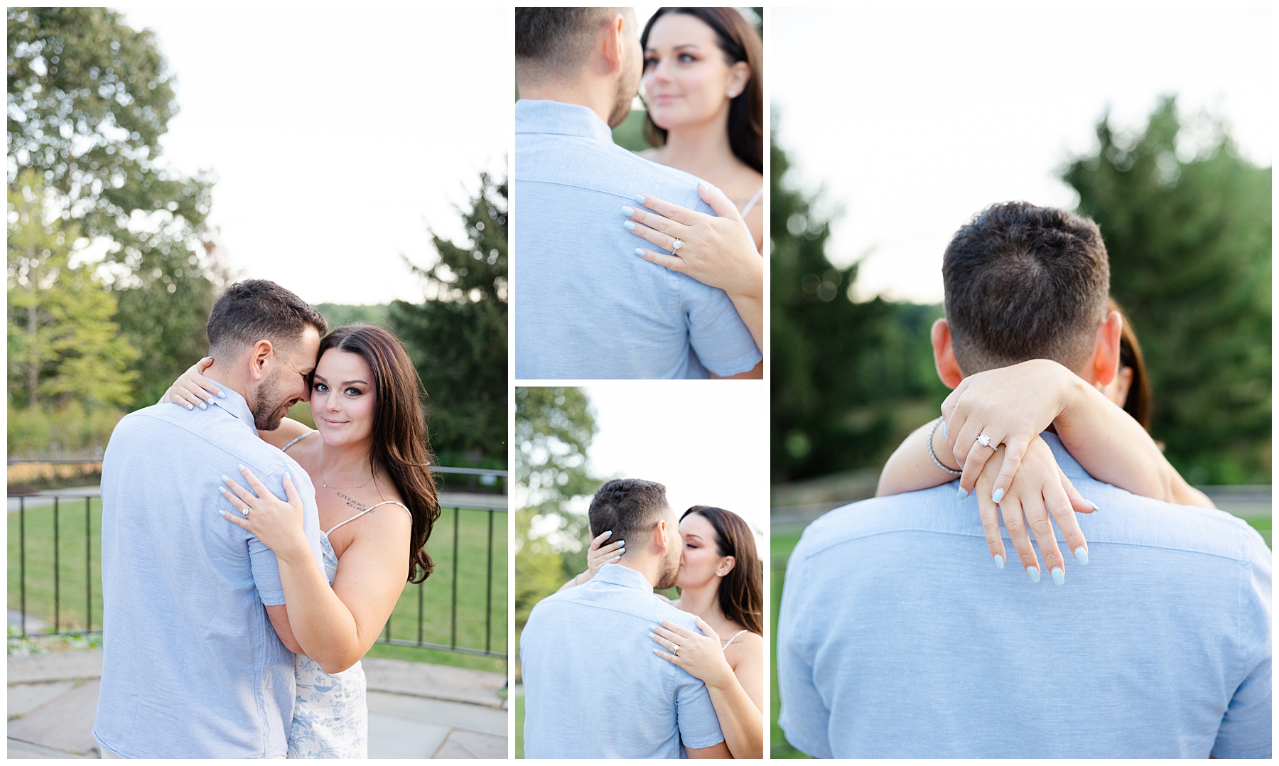 Golden Hour Engagement Session at New England Botanical Gardens 
