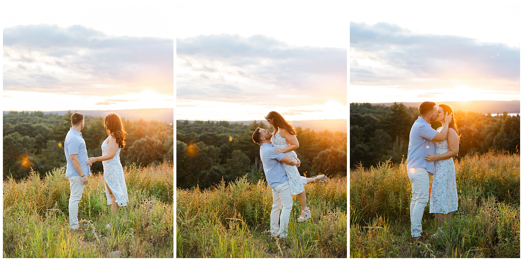 Sunset Engagement Session at New England Botanical Gardens 