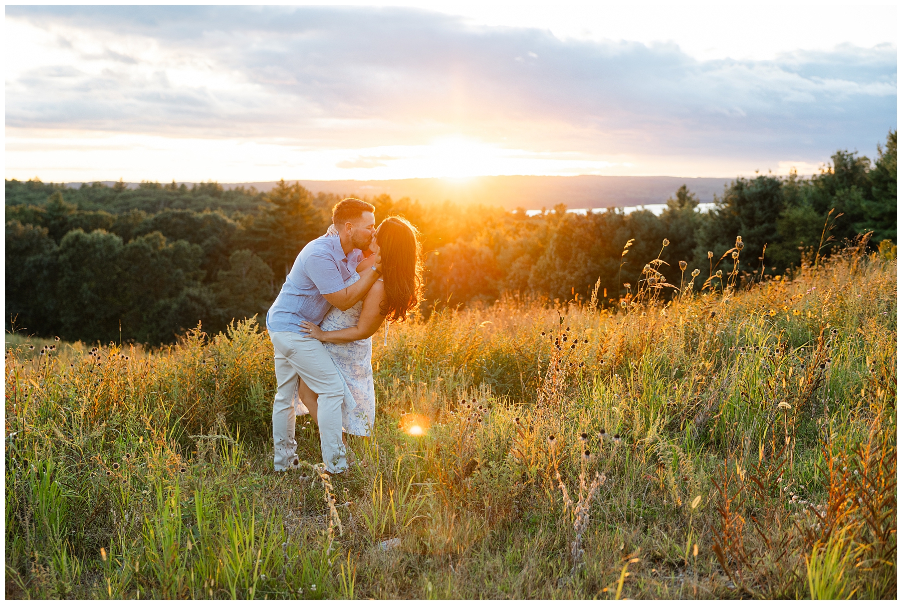 Sunset Engagement Session at New England Botanical Gardens 