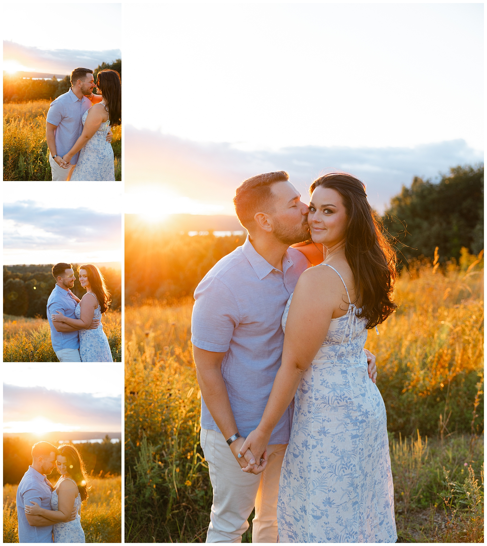 Sunset Engagement Session at New England Botanical Gardens 