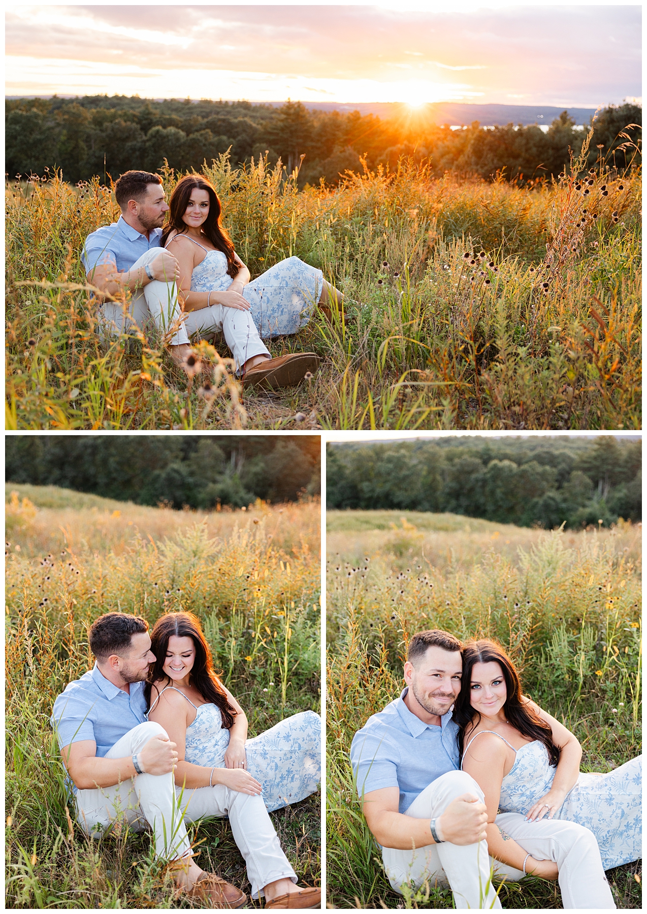 Sunset Engagement Session at New England Botanical Gardens 