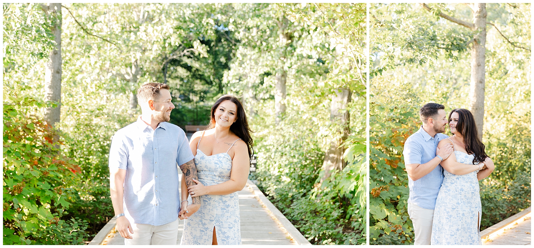 Golden Hour Engagement Session at New England Botanical Gardens 