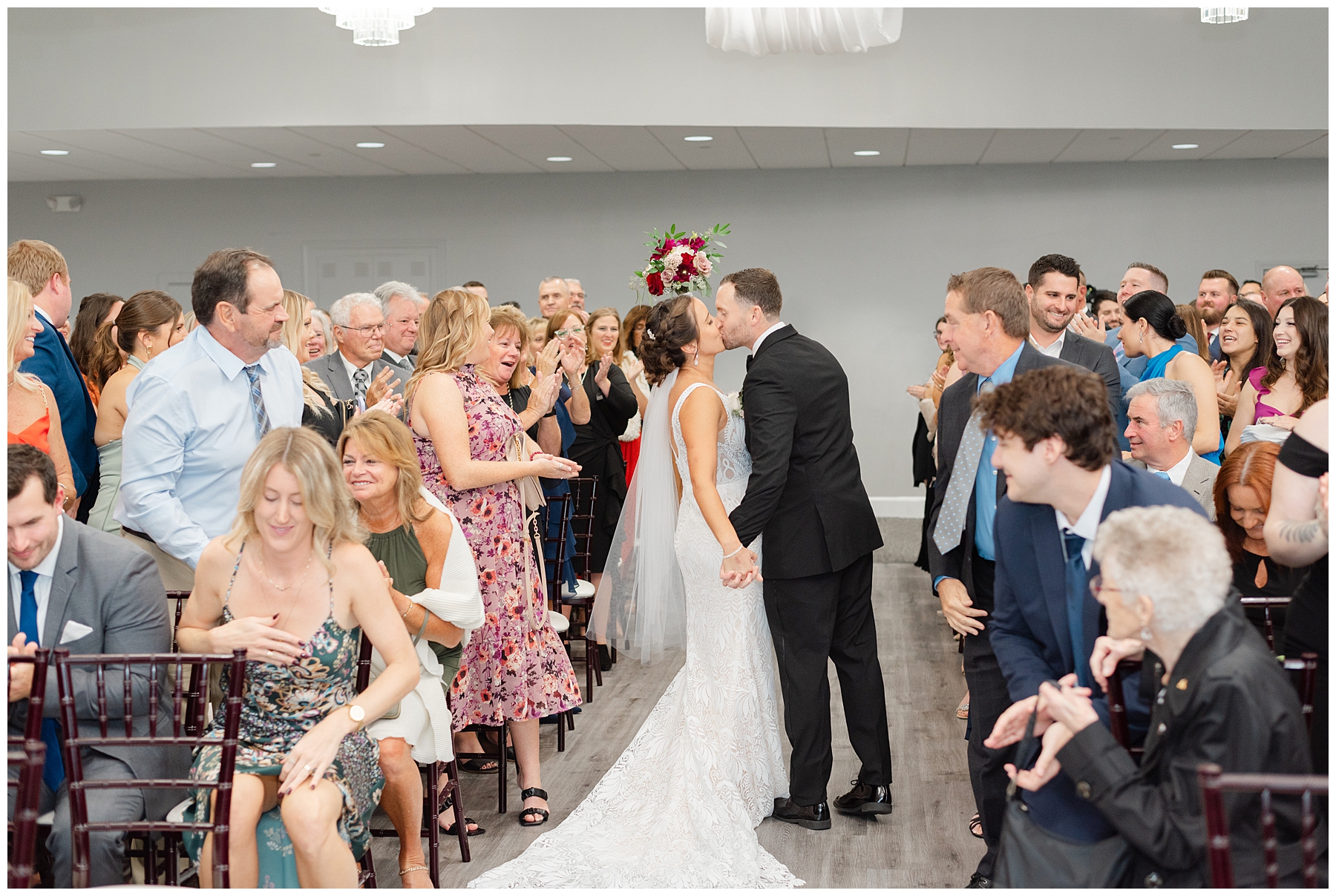 Indoor Ceremony Blue Hill Country Club Wedding 
