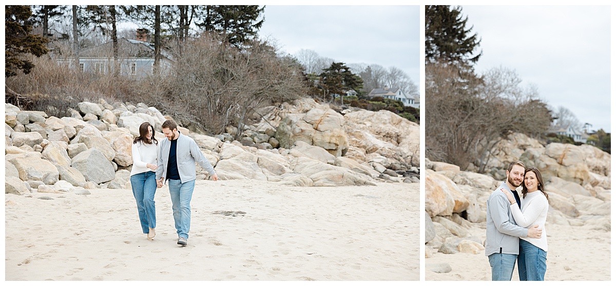 Winter Beach engagement session in Manchester by the Sea 