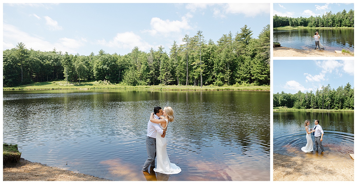 Bride in Groom in water 