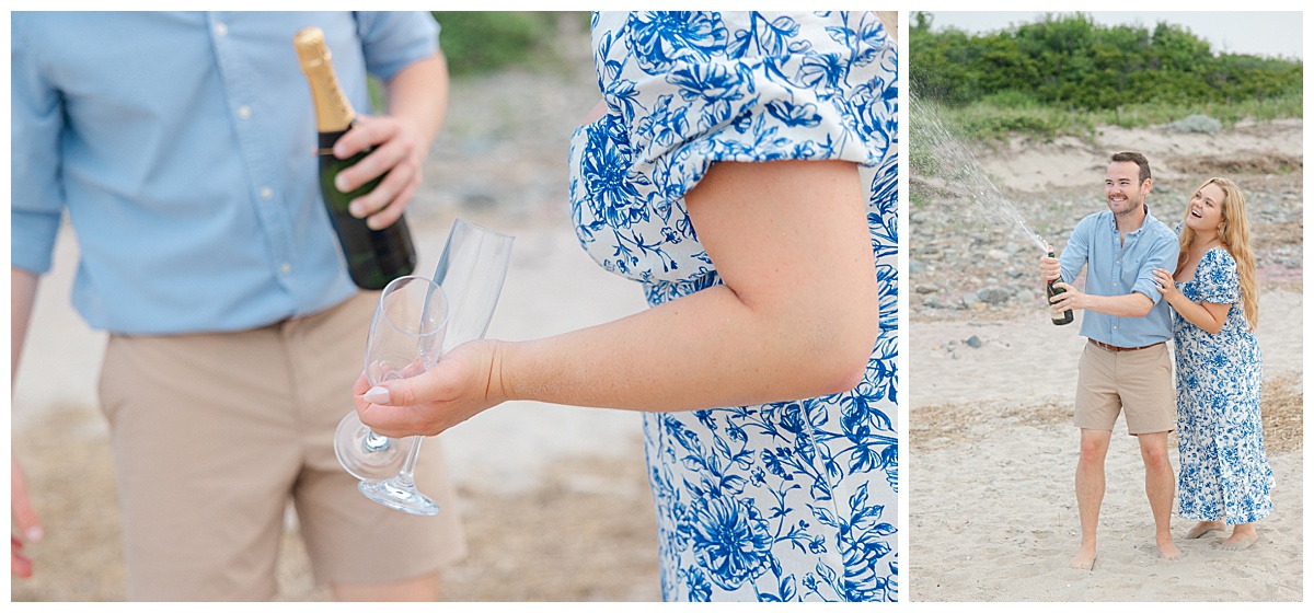 Engagement session Champagne Spray 