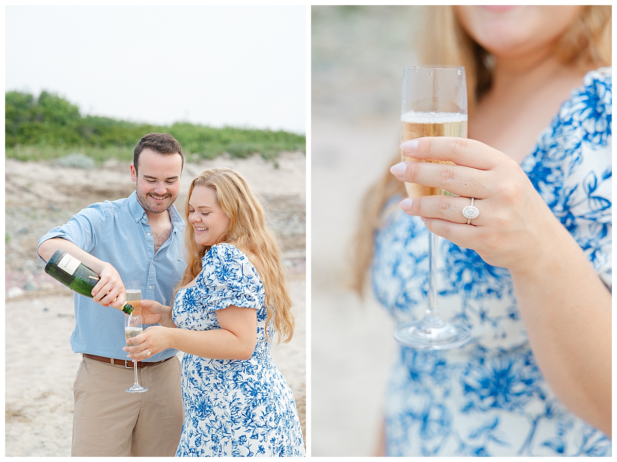 Engagement session Champagne Spray 