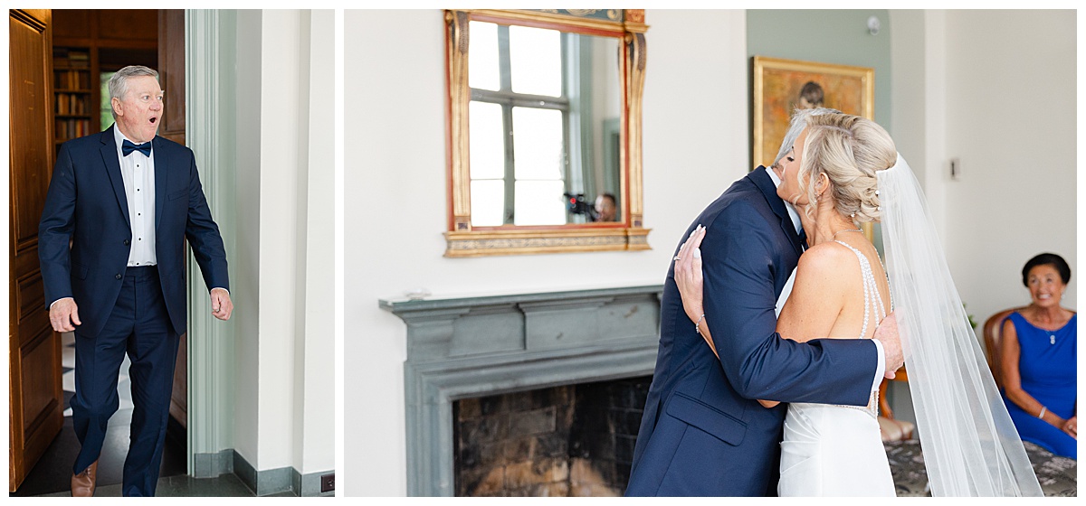 Bride and Dad first look 